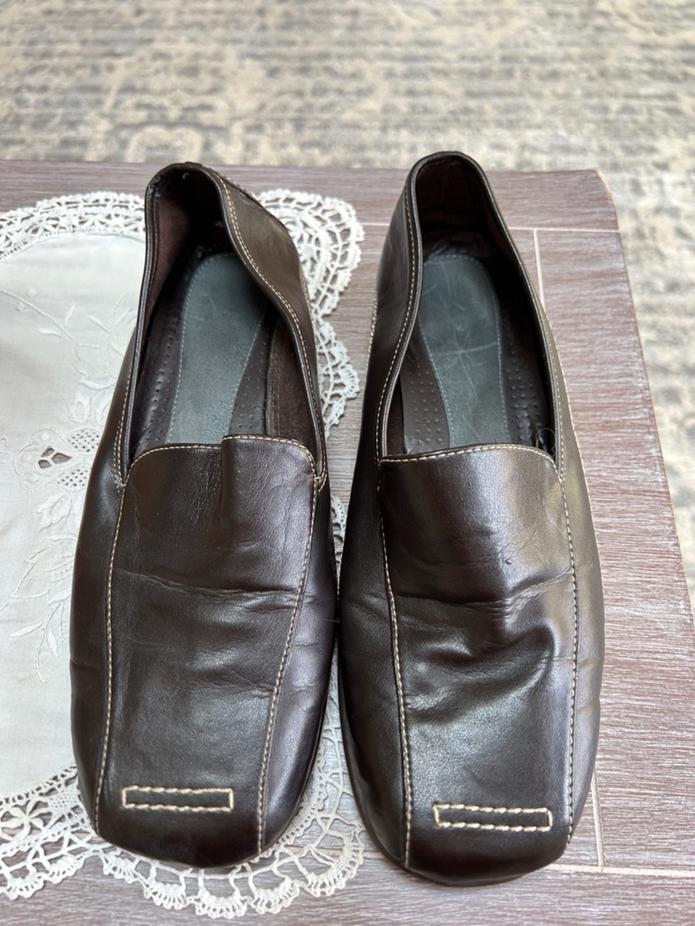 A2 By Aerosoles Women's Dark Brown Leather Slip-On Loafers